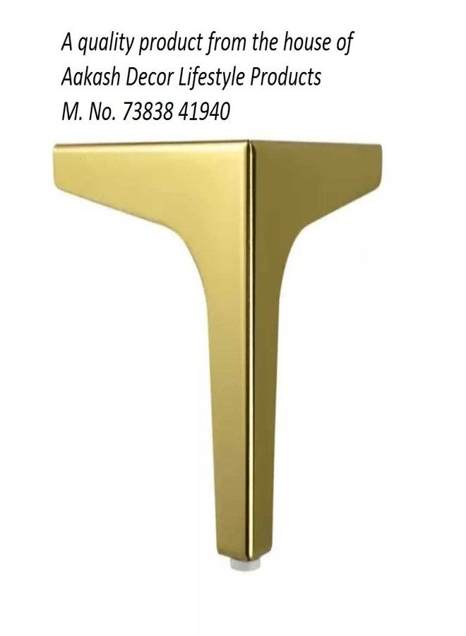 AAKASH DECOR Gold Finish Sofa Leg 4 Inches (Set of 4) - Metal Heavy Duty Furniture Leg for Home, Office Sofa Paya with Including Mounting Screw | Rustproof T- Shape Sofa Leg/Support Leg 10 cm - Image 5